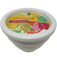 1x Citronella Outdoor Kerze Keramiktopf rund weiß...