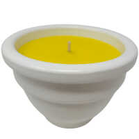 1x Citronella Outdoor Kerze Keramiktopf rund weiß...