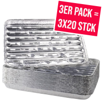 3x 20 Stck. favorit Grillschale Aluminium Grillpfanne...