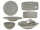 Churchill Stonecast Grey Geschirr Teller Schüsseln Platten Schalen