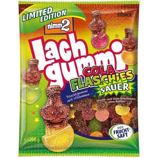 nimm2 Lachgummi Cola Flaschies sauer 200 g Fruchtgummi Colaflaschen