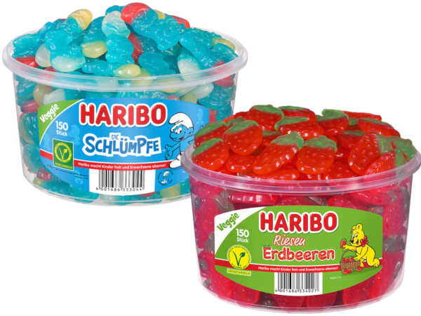 Set Haribo Die Schlümpfe + Haribo Riesen Erdbeeren 150er