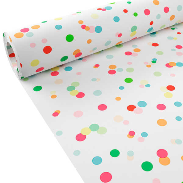 Duni Tischdecken Rolle Tischtuch Dunicel 40 Meter x 1,18 Meter Happy Bubbles bunt Punkte