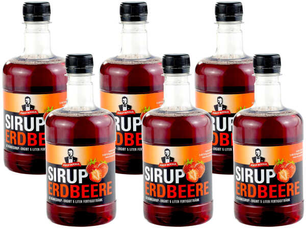 6x Sirup Royale Erdbeere Getränkesirup 0,5 L EW Drinks Cocktails Shakes Desserts Backen