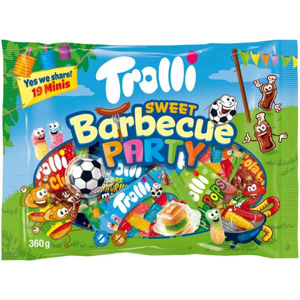Trolli Sweet Barbecue Party 360 g Fruchtgummi 19er Party Pack Mini Tüten