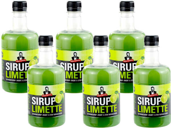 6x Sirup Royale Limette Getränkesirup 0,5 L EW Drinks Cocktails Shakes Desserts Backen
