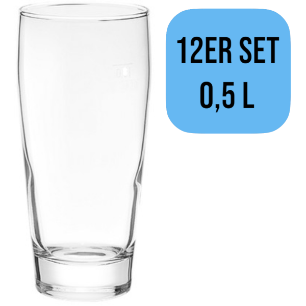 12x Van Well Glas 0,5 l Willybecher Gläser Geeicht Pils Longdrink Bier Gastro
