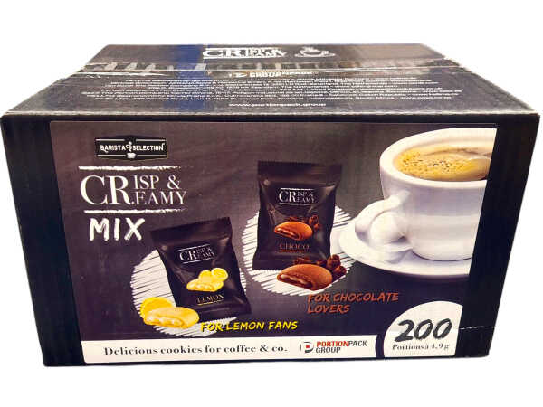 Hellma Gebäck 200x Crisp & Creamy Mix einzeln Schoko Lemon Kekse Catering