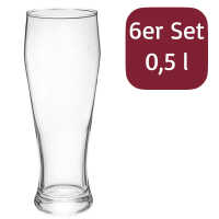 6x Weizenbierglas BAVARIA 0,5 l Eichstrich Glas Bier...