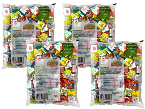 4x Böhme Fruchtkaramellen Frukas Mix 250g Retro Kaubonbons Karamellen