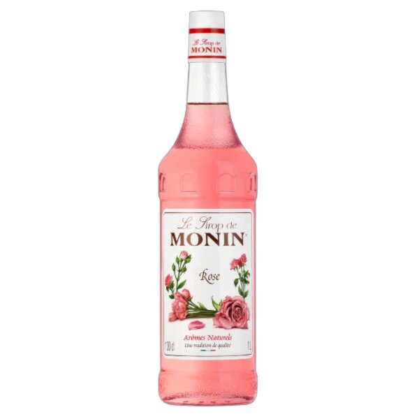 MONIN Rose Sirup 1 L – Rosensirup für Cocktails, Limonaden & Desserts