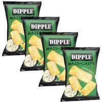 4x Dipple Mais‑Chips Sour Cream & Onion 90  g Snacks Knabbern Dippen