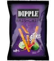 4x Dipple Mais‑Chips Stikz Hot Chilli Limette 90 g Snacks...