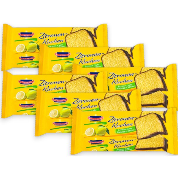 6x KuchenMeister Zitronenkuchen 400g – Saftiger Rührkuchen mit frischer Zitronennote