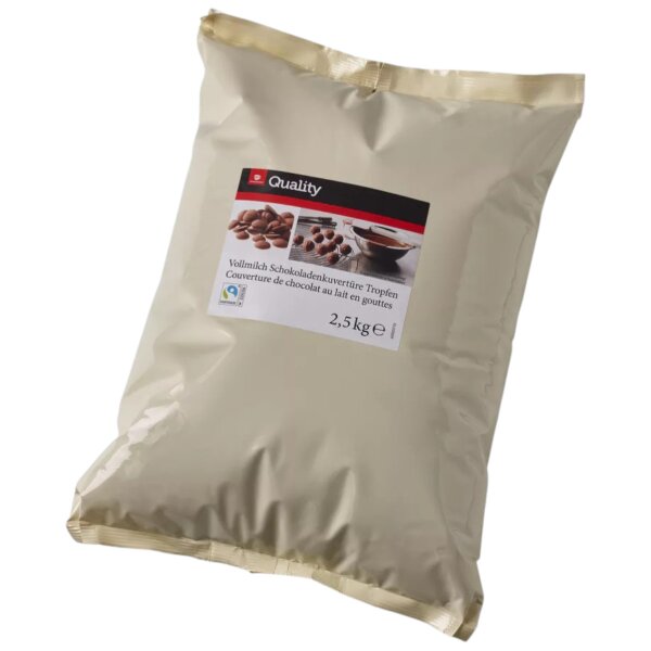 TGQ Vollmilch Schokoladen Kuvertüre Tropfen 2,5 kg – Backschokolade