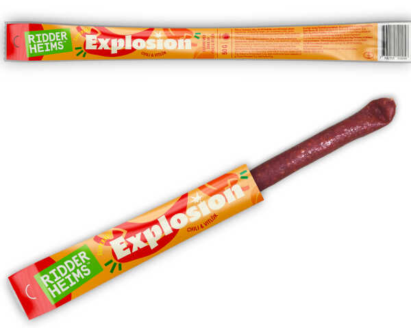 Ridderheims Sticks Explosion 50 g Snack-Salami luftgetrocknet Schweinefleisch 30 cm vakuumiert aus Schweden