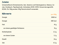 Ridderheims Sticks Cabanossi 50 g Snack-Salami luftgetrocknet Schweinefleisch 30 cm vakuumiert aus Schweden