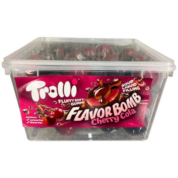 Trolli Flavor Bomb Cherry Cola 60 St. Fruchtgummi‑Kugeln mit flüssigem Kirsch‑Cola‑Kern