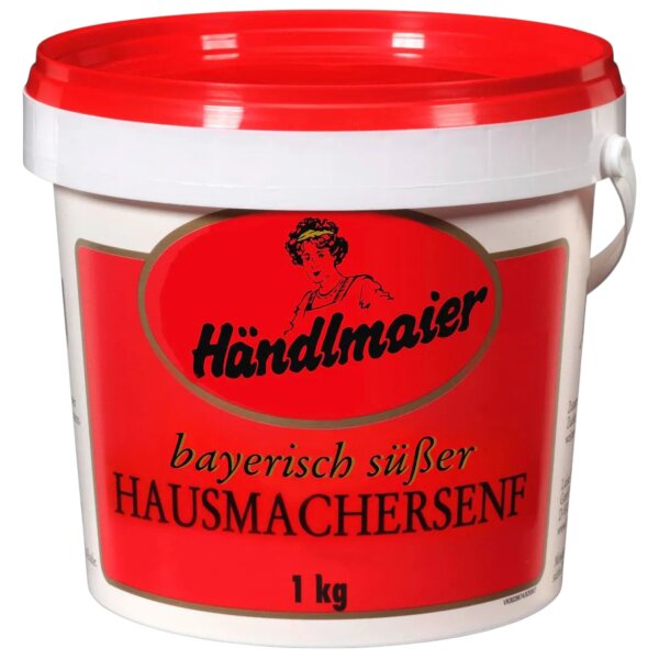 Händlmaier Hausmachersenf bayrisch süß 1 kg – glutenfreier süßer Senf im Vorratseimer