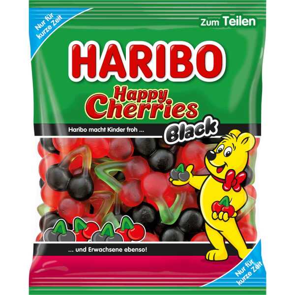 Haribo Happy Cherries Black Fruchtgummi mit Lakritz 175 g limitiert Kirschen