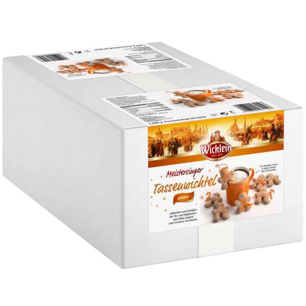 Wicklein Tassenwichtel glasiert 80er Lebkuchenfiguren mit Zuckerglasur 1kg Weihnachtsgebäck