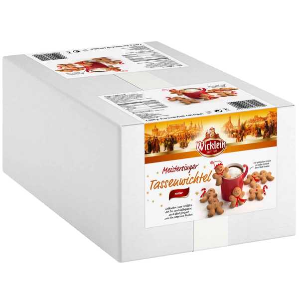Wicklein Tassenwichtel Natur 100 Stück unglasierte Lebkuchenfiguren Weihnachtsgbäck