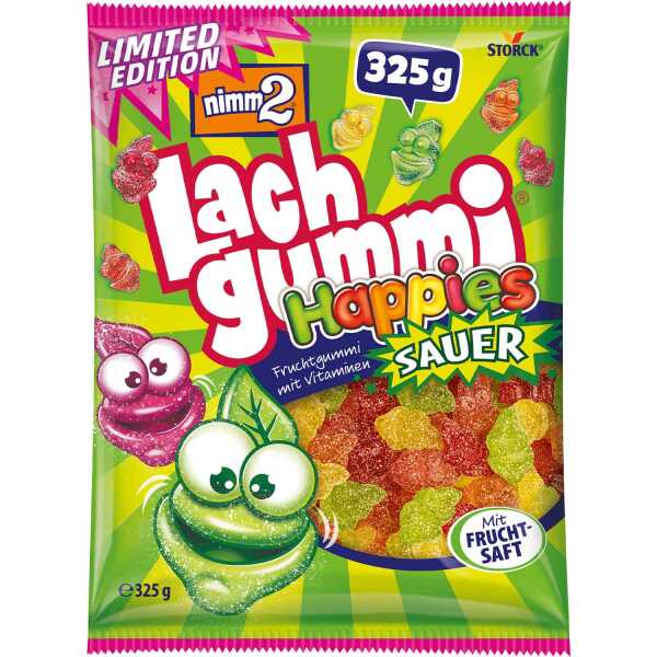 nimm2 Lachgummi Happies Sauer 325 g Beutel vitaminreiches Fruchtgummi Limited