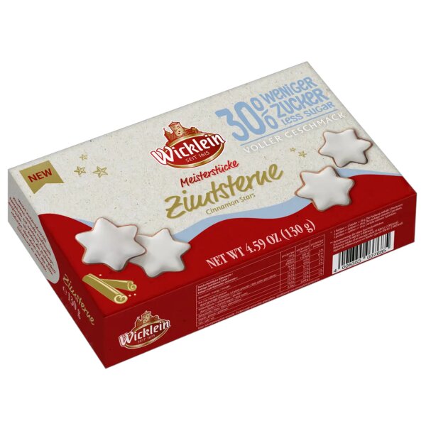 Wicklein Zimtsterne mit 30% weniger Zucker 130g Gebäck Weihnachten Nürnberg