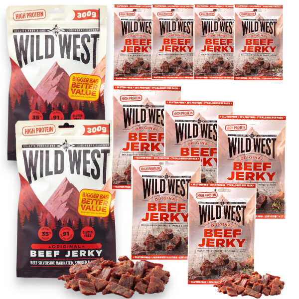 Wild West Beef Jerky 1kg Set Original Rindfleisch Snacks Paket Trockenfleisch