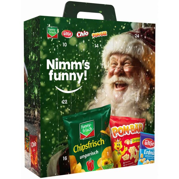 funny-frisch Adventskalender – 24 herzhafte Knabber-Snacks Intersnack Chips Flips