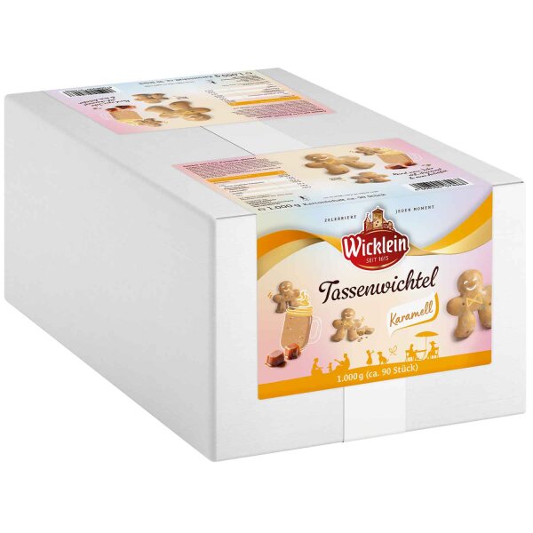 Wicklein Tassenwichtel Karamell 1 kg – ca. 90 Keksfiguren mit Karamellgeschmack und Zuckerguss