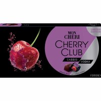 3x Ferrero Mon Chéri Cassis Winteredition Pralinen 157 g Kirsch‑Wodka & Cassis in Halbbitterschokolade