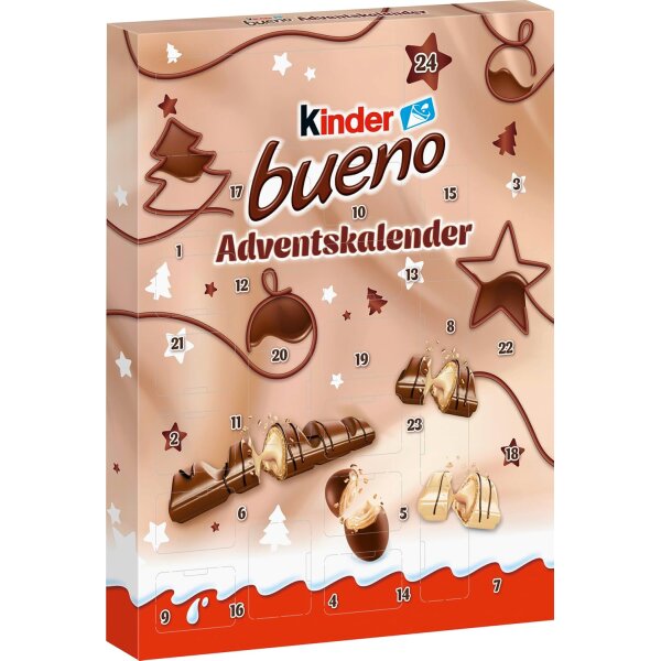 kinder  bueno Adventskalender 24 Türchen mit Bueno Spezialitäten Schoko 181g