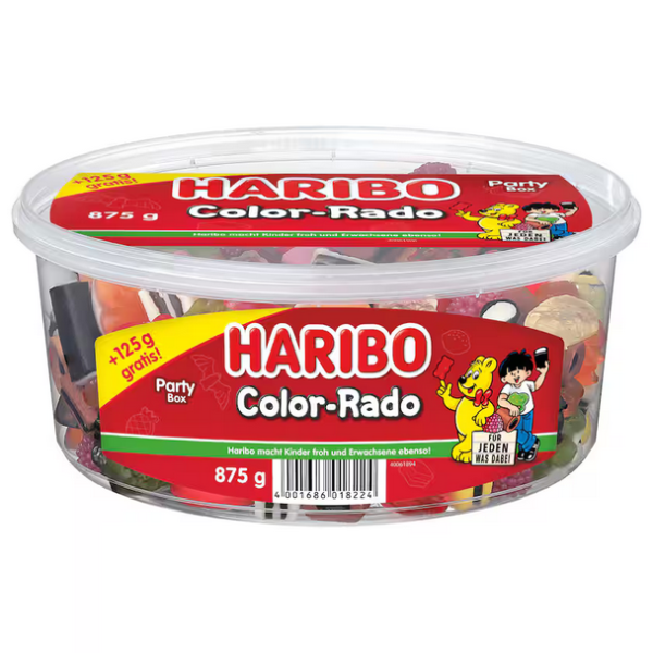 Haribo Color‑Rado Party Box 875 g – fruchtiger Fruchtgummi‑ & Lakritz‑Mix