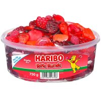 Haribo Rote Runde 750 g – rote Fruchtgummi-Vielfalt...