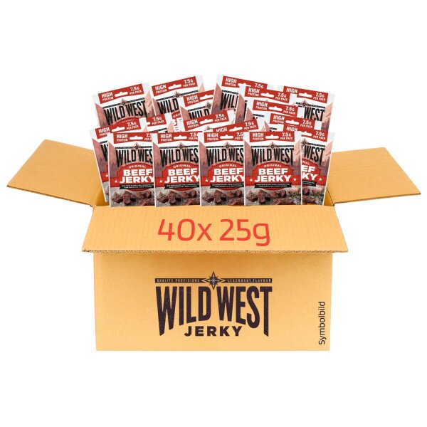 40x 25g Wild West Original Beef Jerky 1 kg Set Trockenfleisch