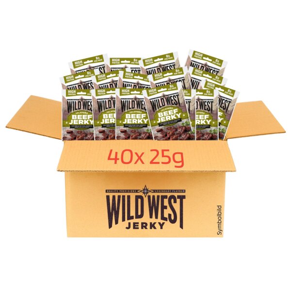 40x 25g Wild West Jalapeno Beef Jerky 1 kg Set Trockenfleisch