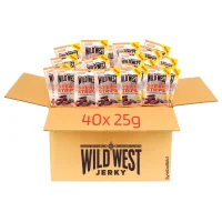 40x 25g Wild West Steak Strips Honey BBQ 1 kg Trockenfleisch