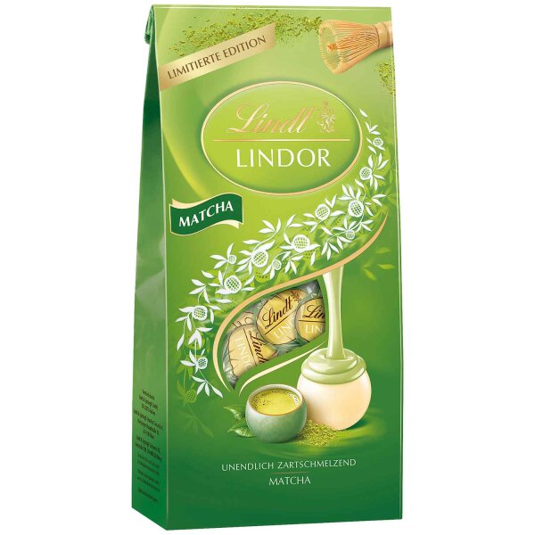 Lindt LINDOR Kugeln Matcha 137g – Zartschmelzende Pralinen mit feiner Grüntee-Note