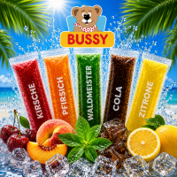 Bussy Wassereis 20er Set – 5 Sorten à 4 Stück – Fruchteis zum Einfrieren – Eis Sticks für Sommer, Kinder & Party