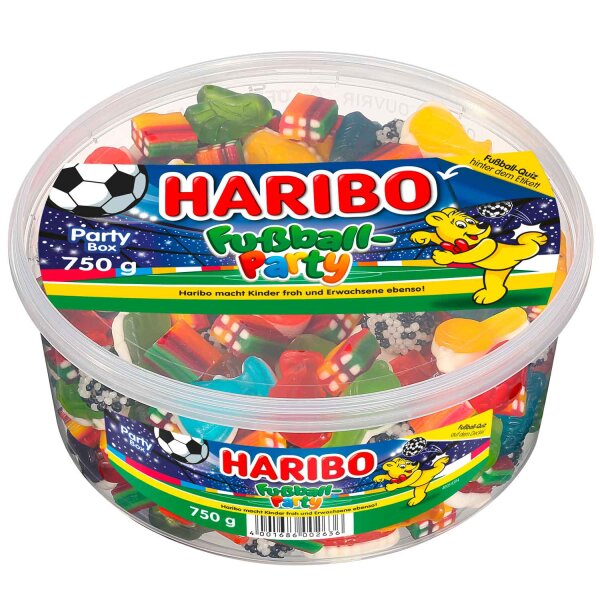 Haribo Fußball Party 750g WM Fruchtgummi Mix Deutschland Party Dose Vorrat