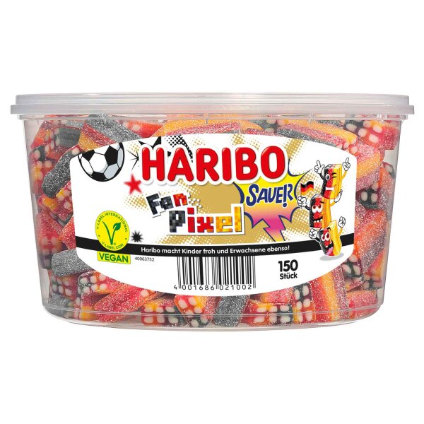 Haribo Fan Pixel sauer vegan 150er Fruchtgummi Fussball Deutschland Farben