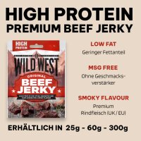 Wild West Beef Jerky Mix Set 1 kg – 5 Sorten Jerky Biltong + Turnbeutel gratis