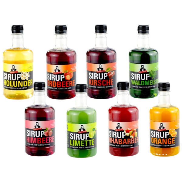 Sirup Royale Probierpaket 8 Sorten Getränkesirup – 8 x 0,5 Liter Fruchtsirup für Cocktails, Desserts & Getränke
