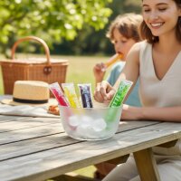 Bussy Tropical Wassereis Mix 50er Set – 5 exotische Sorten Sticks zum Selbsteinfrieren