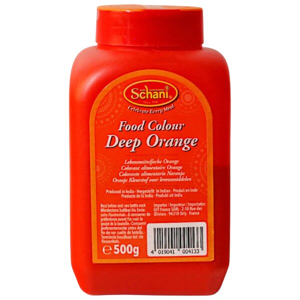 Schani Lebensmittelfarbe Orange Pulver 500g Streudose – Konzentrierte Farbpulver für kreative Lebensmittelgestaltung