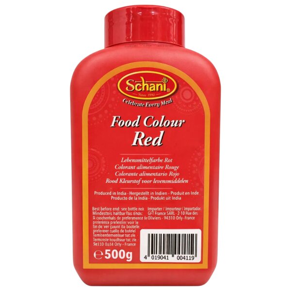 Schani Lebensmittelfarbe Rot Pulver 500g Streudose – Konzentriertes rotes Farbpulver für kreative Lebensmittelgestaltung