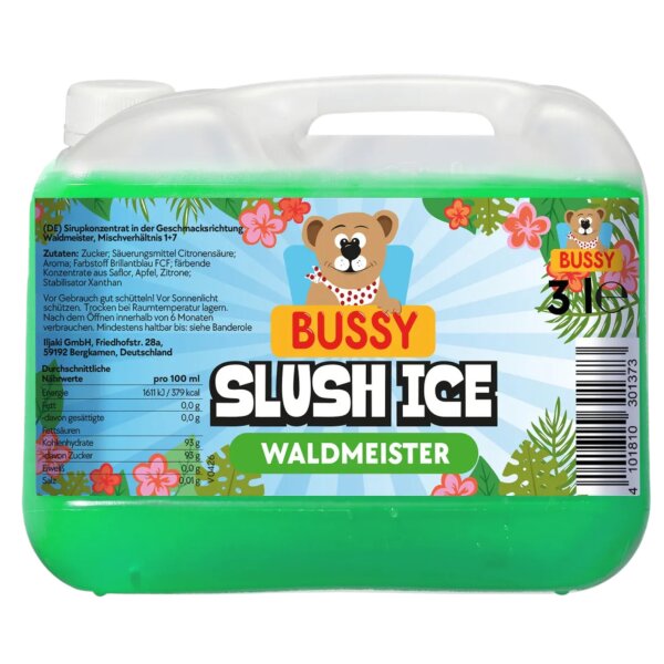 Bussy Slush Ice Waldmeister Sirupkonzentrat 3 l Kanister – Mischverhältnis 1+7
