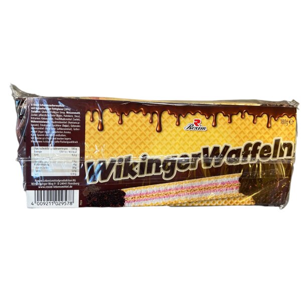 Rexim Wikingerwaffeln 6 Stück – Schaumzuckerwaffeln mit Kakaoglasur