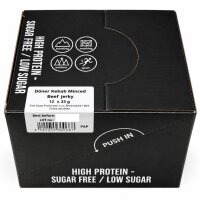 Döner Kebab Style Beef Jerky 12x 25g - Trockenfleisch mariniert mit Kebab Gewürzen – geräucherter Protein-Snack